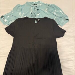 SHEIN black and mint green/white maternity dresses